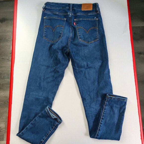 Levi's 721 jeans high-rise skinny stretch dark wash blue women's size 27 - Picture 3 of 14